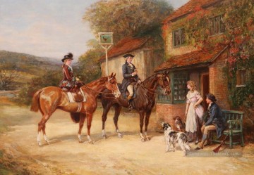 chasseurs invité rural Heywood Hardy équitation Peinture à l'huile